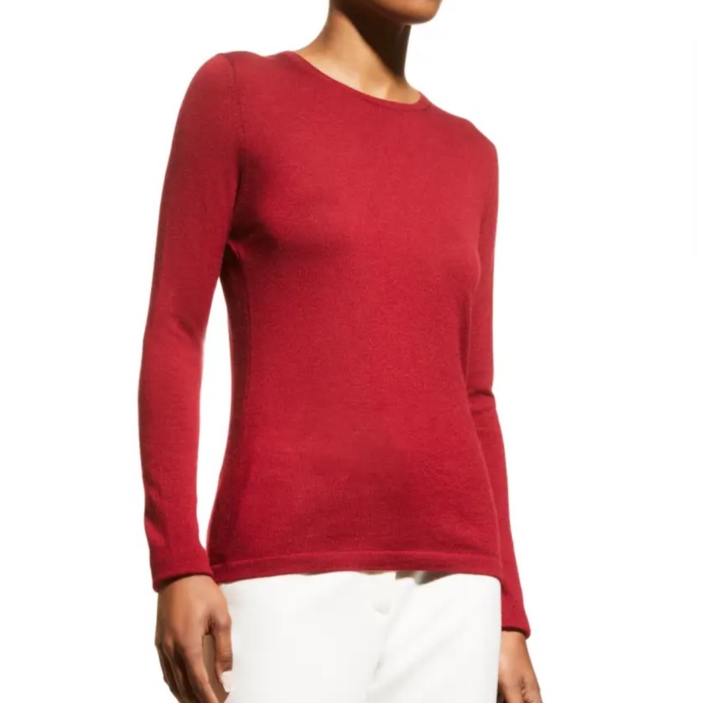 Brand new neiman marcus superfine cashmere Crewneck sweater red size small